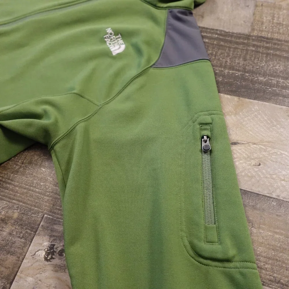 The North Face‎ full zip sweater jacket men's large green TKA stretch